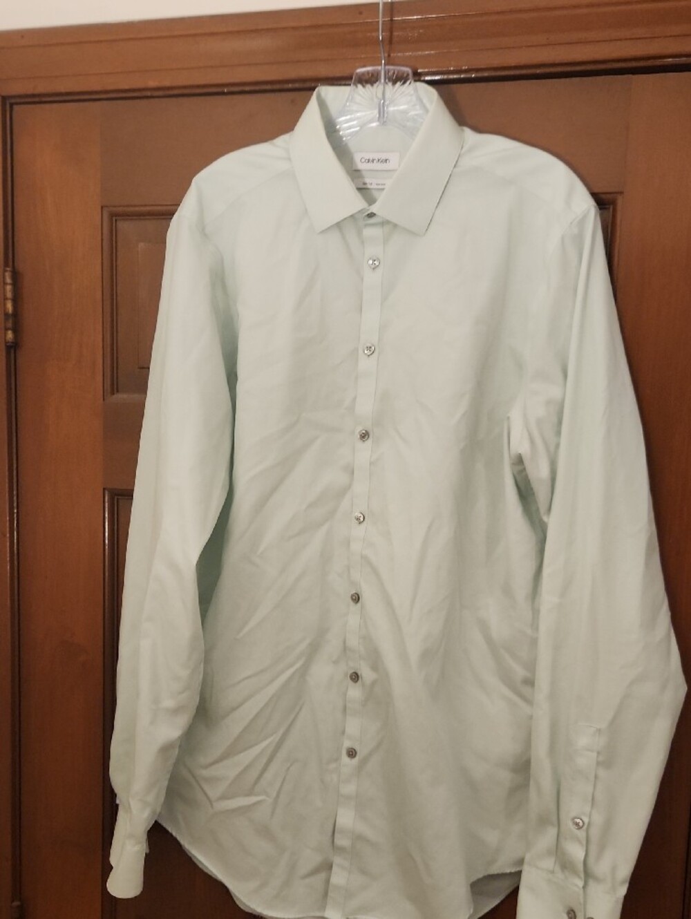 Calvin Klein Men's Slim Tall Dress Shirt - Pale Mint Green